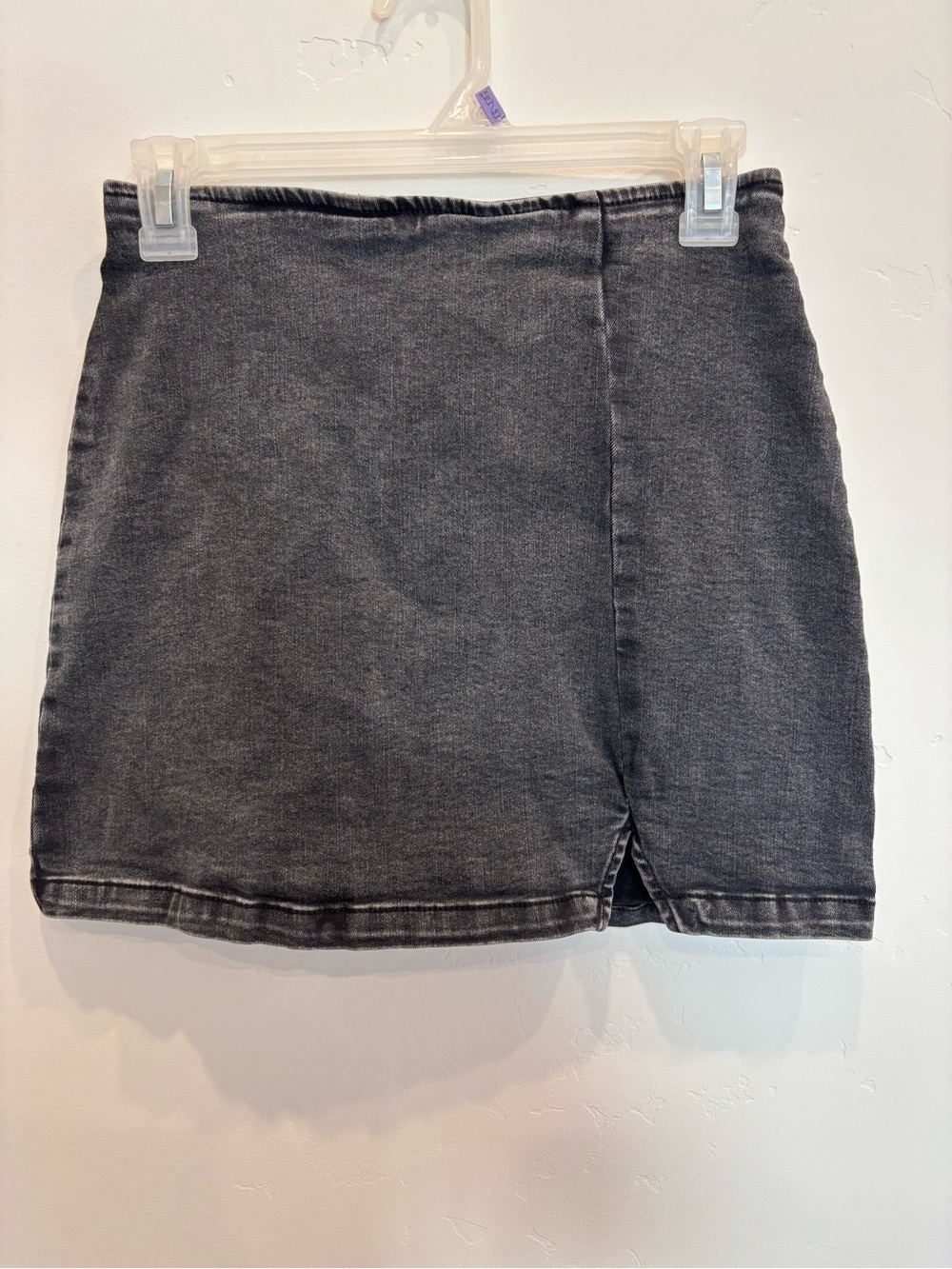 Charcoal Grey Denim Mini Skirt